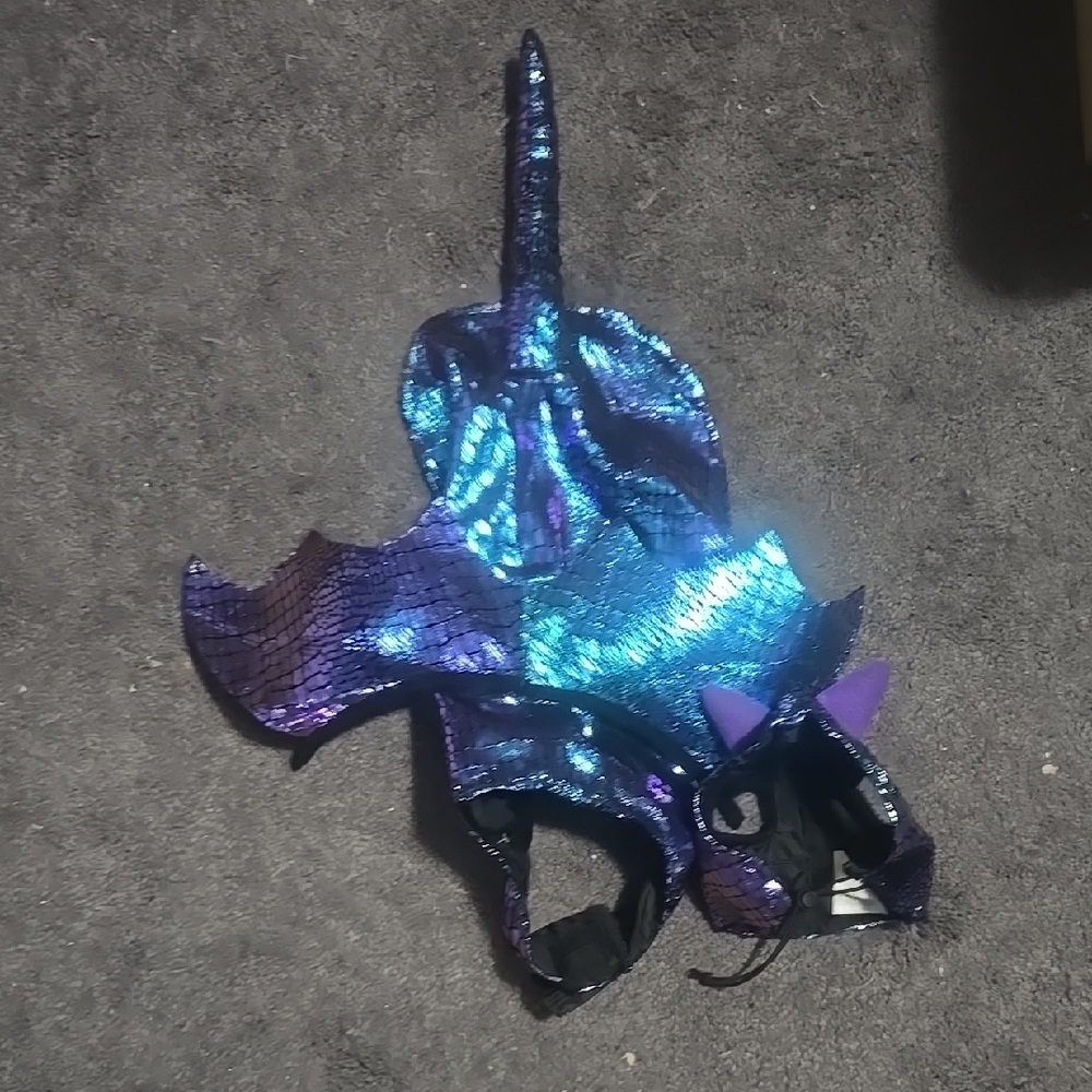 Shimmering Blue and Purple Dragon Costume for Small Pets